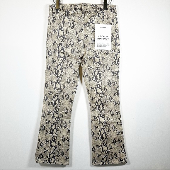 NWT Frame Denim Le Crop Mini Boot Denim Jean in The Serpent Snake Print Size 26 - Picture 4 of 11